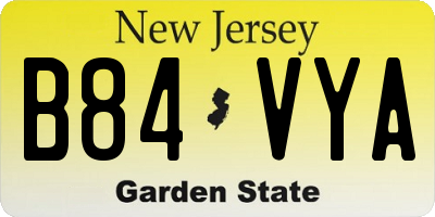 NJ license plate B84VYA