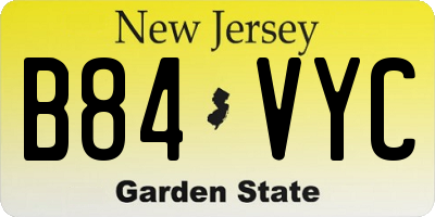 NJ license plate B84VYC