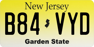 NJ license plate B84VYD