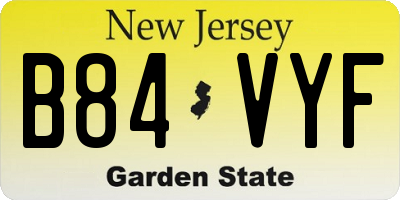 NJ license plate B84VYF