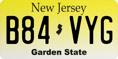 NJ license plate B84VYG