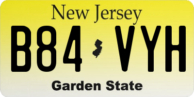 NJ license plate B84VYH