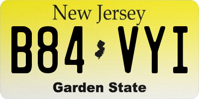 NJ license plate B84VYI