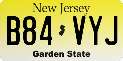 NJ license plate B84VYJ