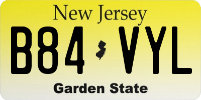 NJ license plate B84VYL