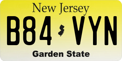 NJ license plate B84VYN