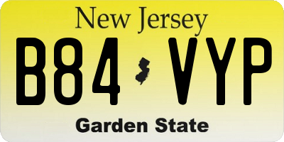 NJ license plate B84VYP