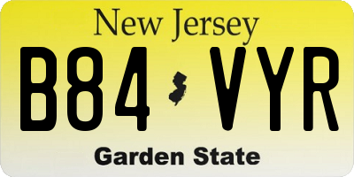 NJ license plate B84VYR