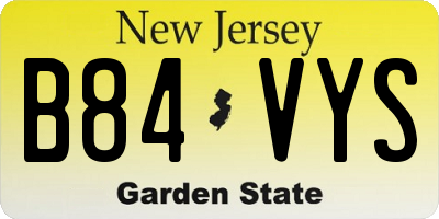 NJ license plate B84VYS