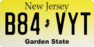 NJ license plate B84VYT