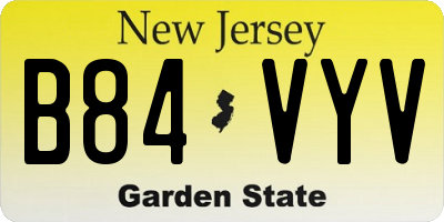 NJ license plate B84VYV