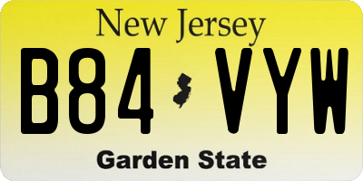 NJ license plate B84VYW