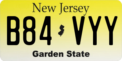 NJ license plate B84VYY