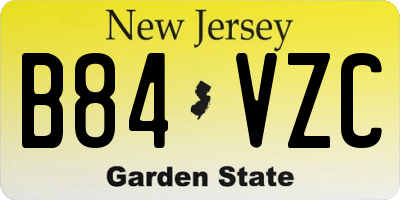 NJ license plate B84VZC