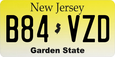 NJ license plate B84VZD