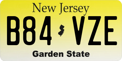 NJ license plate B84VZE
