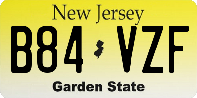 NJ license plate B84VZF