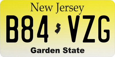 NJ license plate B84VZG