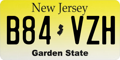 NJ license plate B84VZH