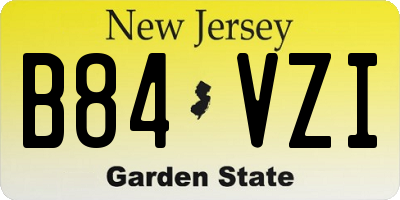 NJ license plate B84VZI