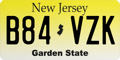 NJ license plate B84VZK