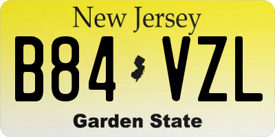 NJ license plate B84VZL