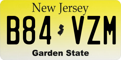NJ license plate B84VZM