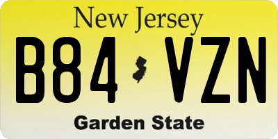 NJ license plate B84VZN