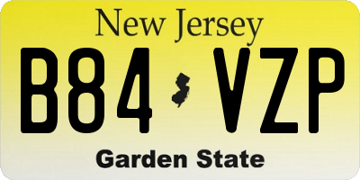 NJ license plate B84VZP