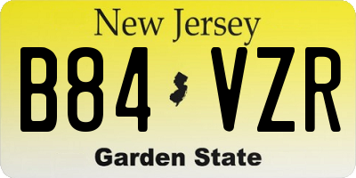 NJ license plate B84VZR