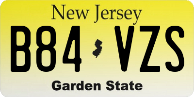 NJ license plate B84VZS