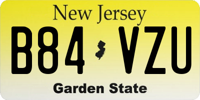 NJ license plate B84VZU