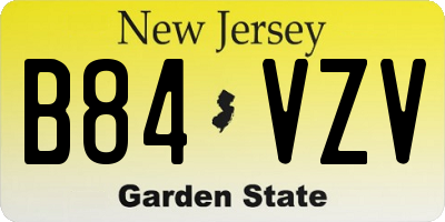 NJ license plate B84VZV