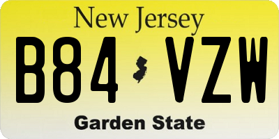NJ license plate B84VZW