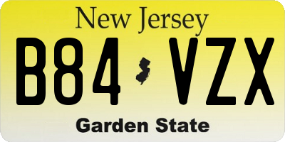 NJ license plate B84VZX