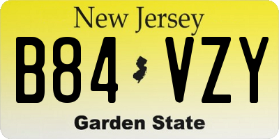 NJ license plate B84VZY
