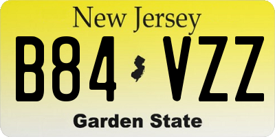 NJ license plate B84VZZ