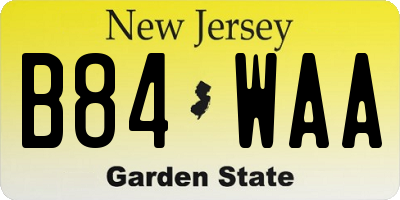 NJ license plate B84WAA