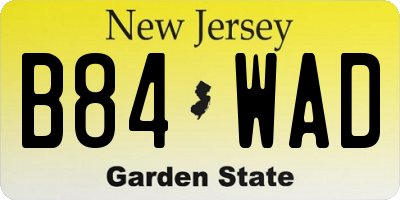 NJ license plate B84WAD