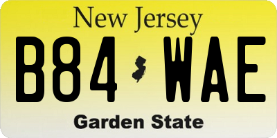 NJ license plate B84WAE