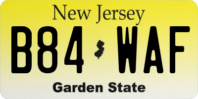 NJ license plate B84WAF