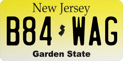 NJ license plate B84WAG