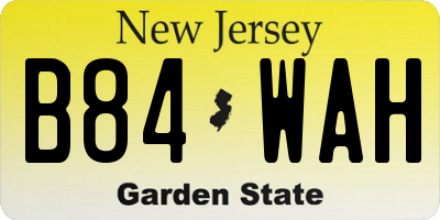 NJ license plate B84WAH