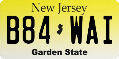 NJ license plate B84WAI