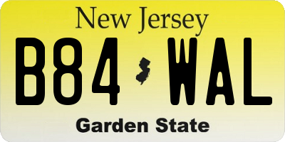 NJ license plate B84WAL