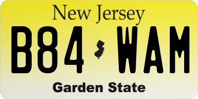 NJ license plate B84WAM