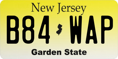 NJ license plate B84WAP