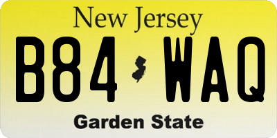 NJ license plate B84WAQ