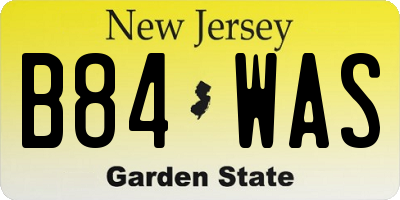 NJ license plate B84WAS