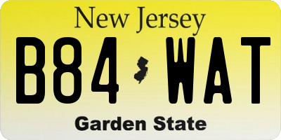 NJ license plate B84WAT